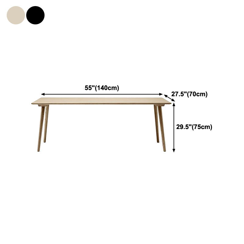 Rectangle Two-Color Dining Table Fir Solid Wood Table Modern with 4 Legs
