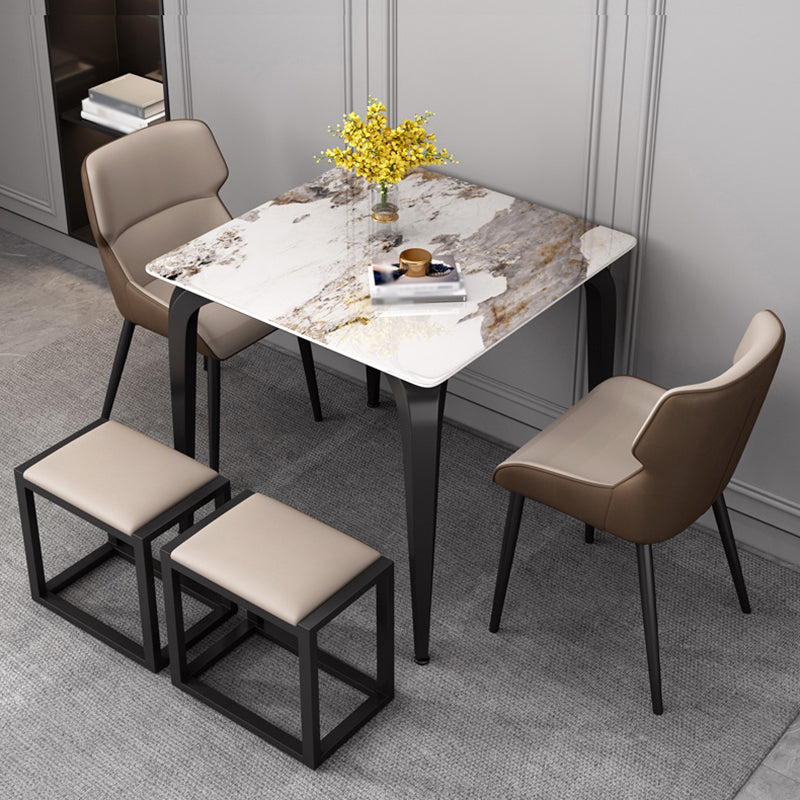 4-foot Stone Furniture Industrial Style Square Dining Table for Indoor