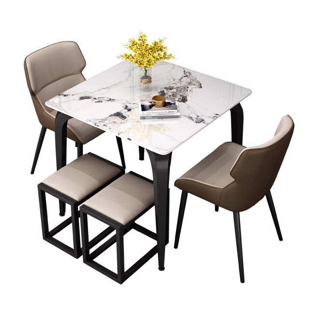 4-foot Stone Furniture Industrial Style Square Dining Table for Indoor