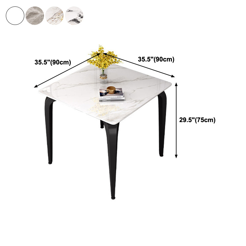 4-foot Stone Furniture Industrial Style Square Dining Table for Indoor