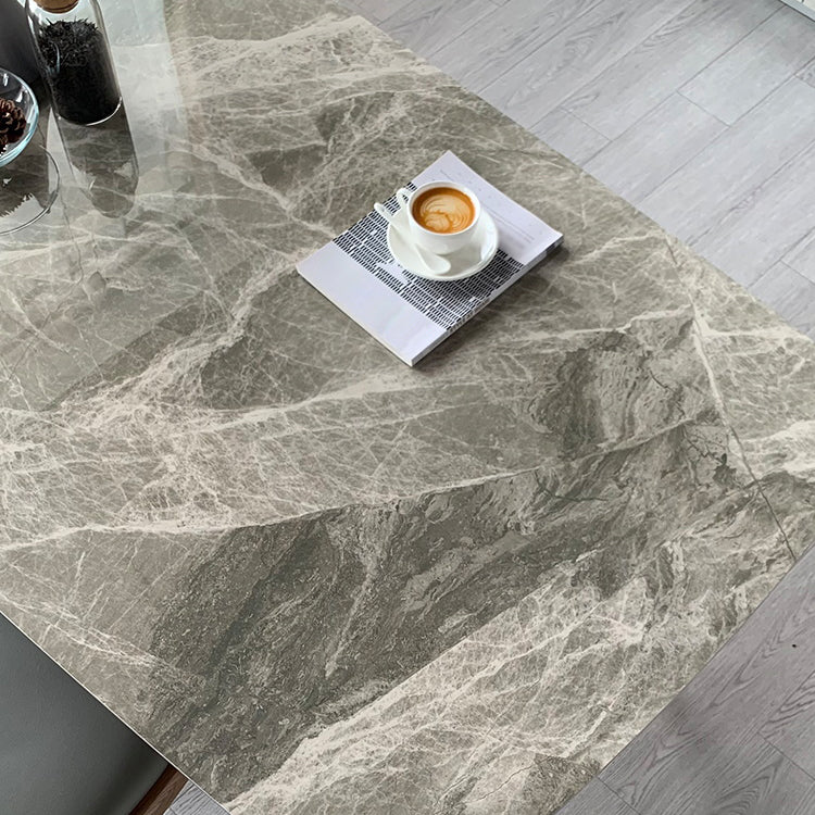 Mesa de comedor bicolor de piedra sinterizada Mesa de lujo de 4 patas para comedor