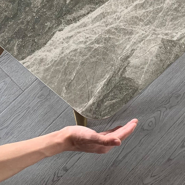 Mesa de comedor bicolor de piedra sinterizada Mesa de lujo de 4 patas para comedor