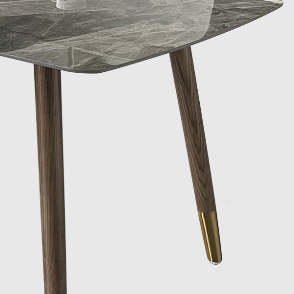 Mesa de comedor bicolor de piedra sinterizada Mesa de lujo de 4 patas para comedor