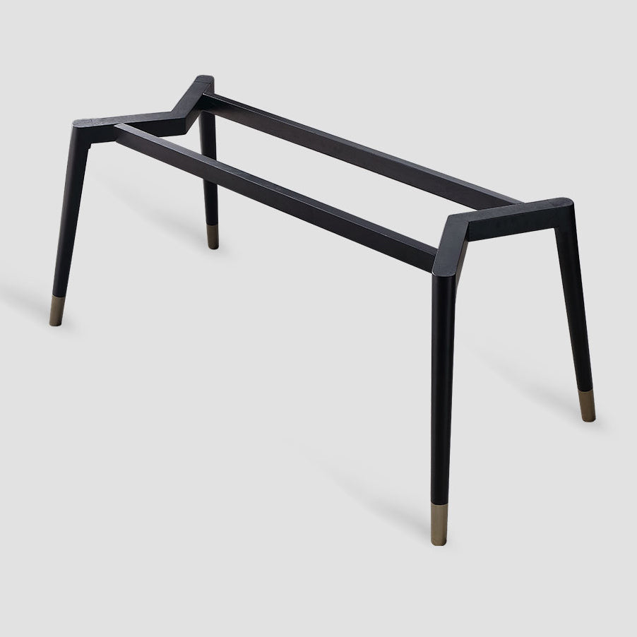 Mesa de comedor de lujo tradicional rectangular de piedra sinterizada mesa de comedor de 4 patas con marco negro