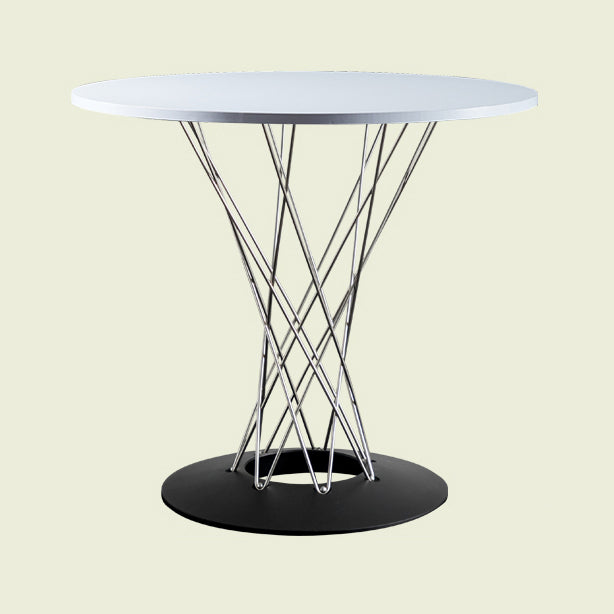 Table à manger de style moderne table à manger ronde avec base en métal pour usage domestique