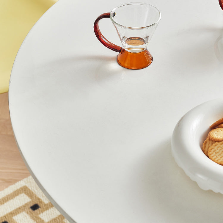 Table à manger de style moderne table à manger ronde avec base en métal pour usage domestique