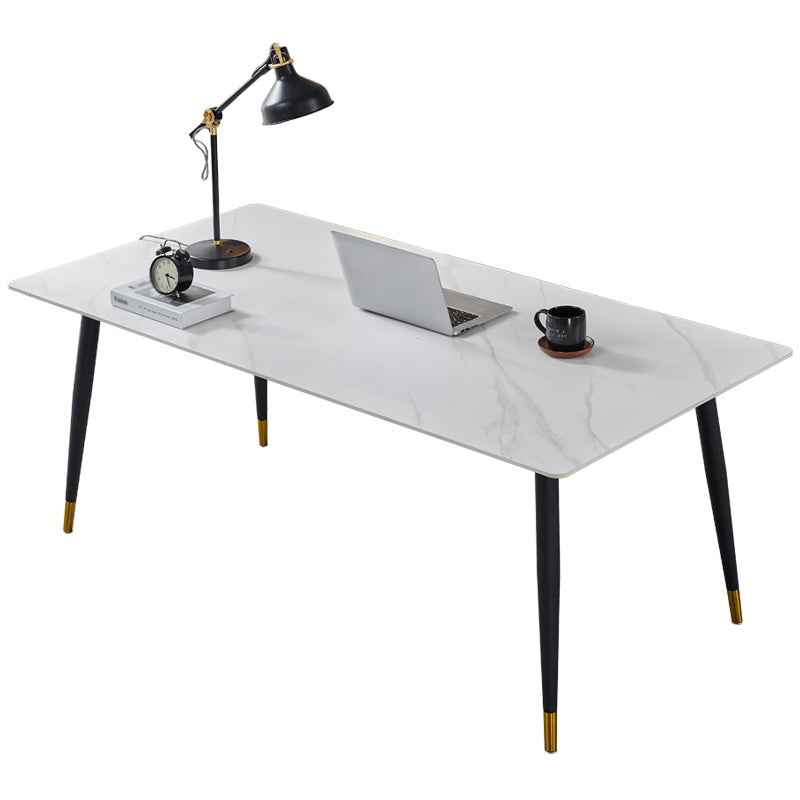Rechthoek traditionele luxe tafel gesinterde stenen tafel met 4 zwarte poten