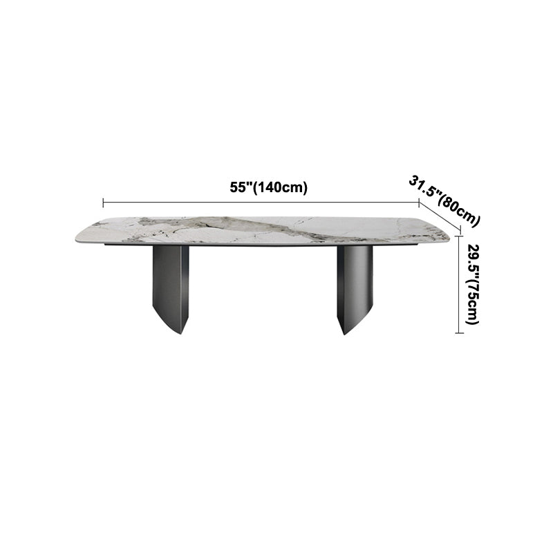 Industrial Standard Rectangle Shape Table Gray Sintered Stone Dining Table for Kitchen