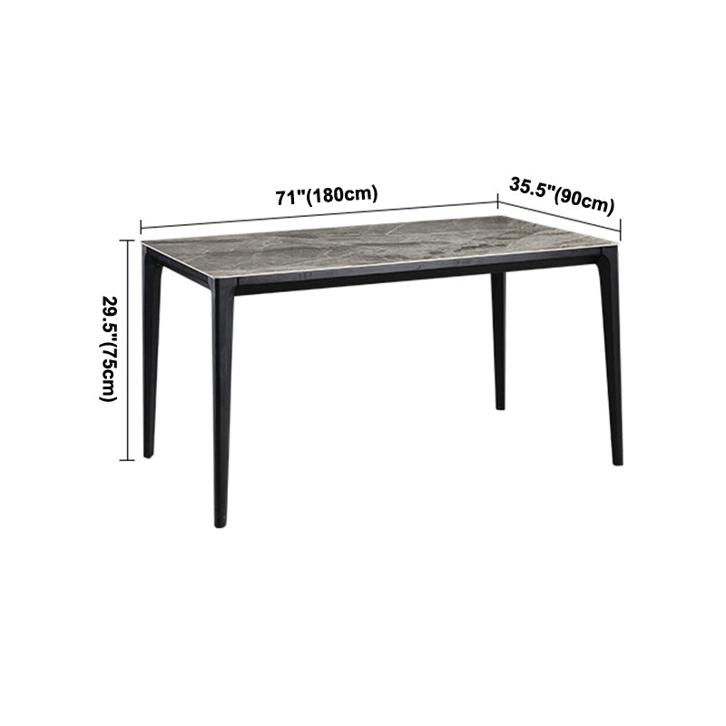 Rechthoek 4 poten industriële tafel grijze tonus vaste tafel van gesinterde steen