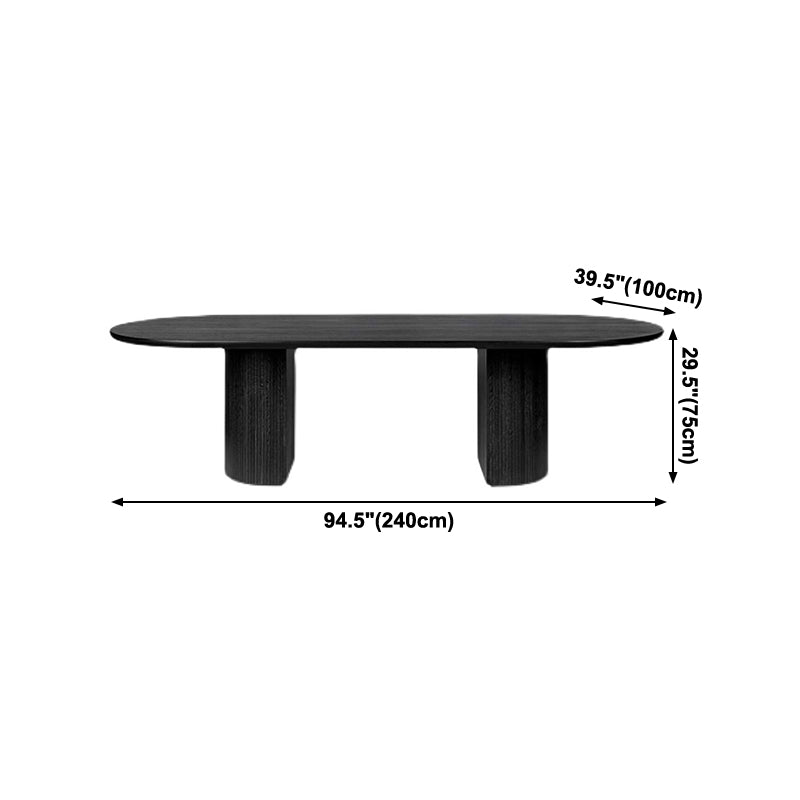 Oval Double Pedestal Dining Table Contemporary Style Solid Wood Furniture