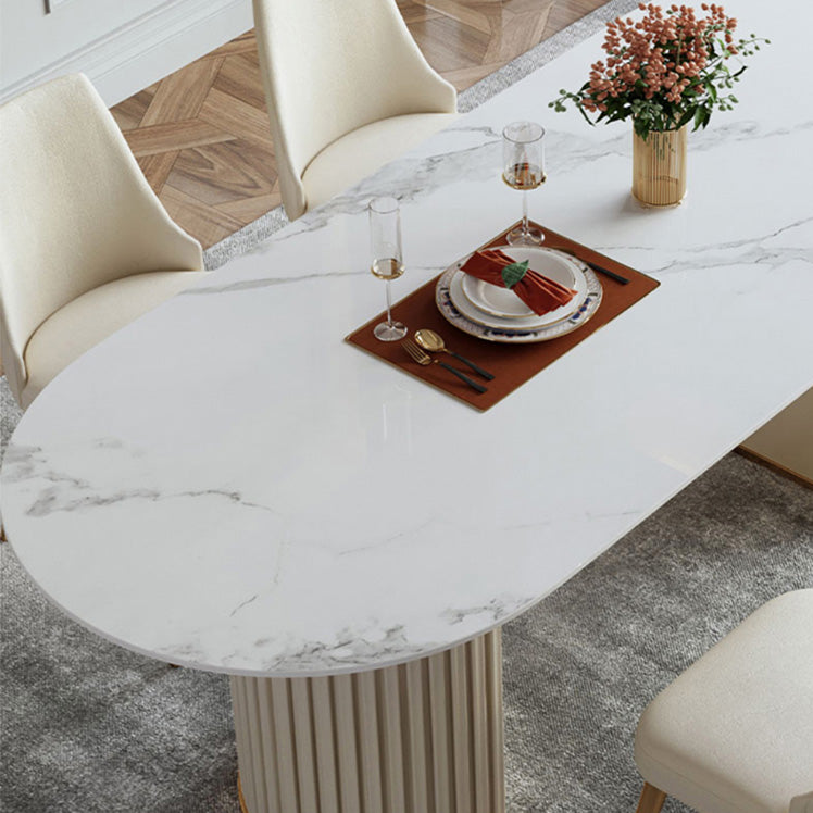 Oval Double Pedestal Dining Table Traditional Luxury Stone Furniture