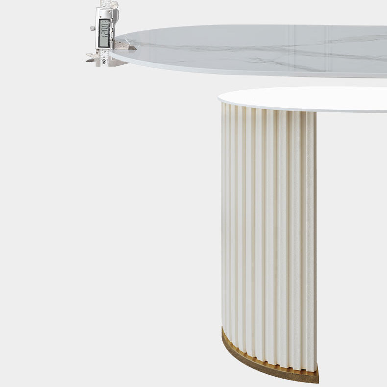 Oval Double Pedestal Dining Table Traditional Luxury Stone Furniture