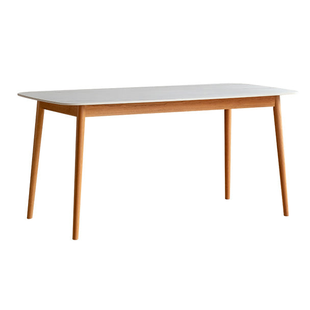 Contemporary White Standard Dining Table Sintered Stone Top Dining Table for Kitchen
