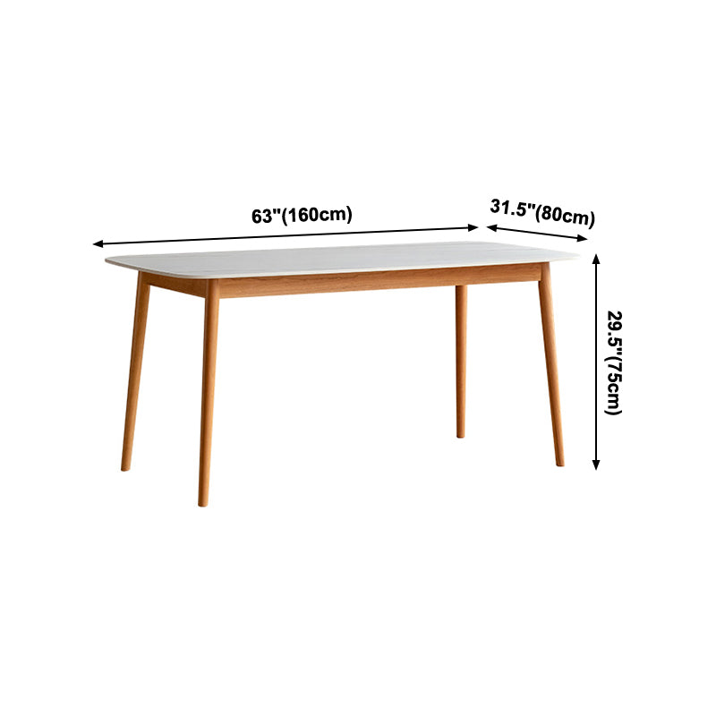 Contemporary White Standard Dining Table Sintered Stone Top Dining Table for Kitchen