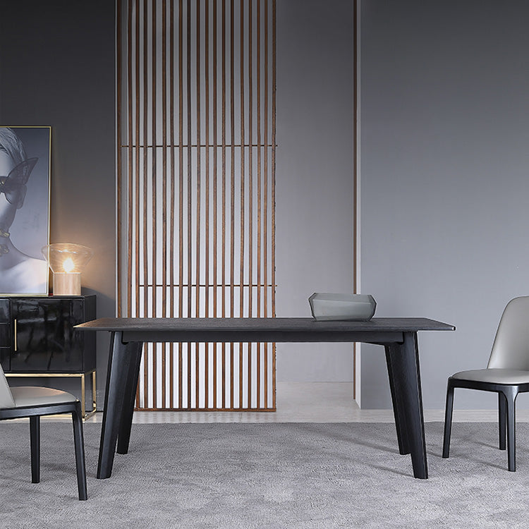 Rectangle 4 Legs Industrial Table Black Fixed Table of Sintered Stone