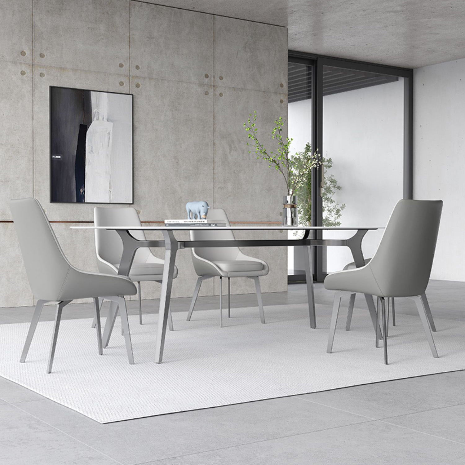 Luxury Sintered Stone Top Table Rectangle Table with 4 Legs for Restaurant