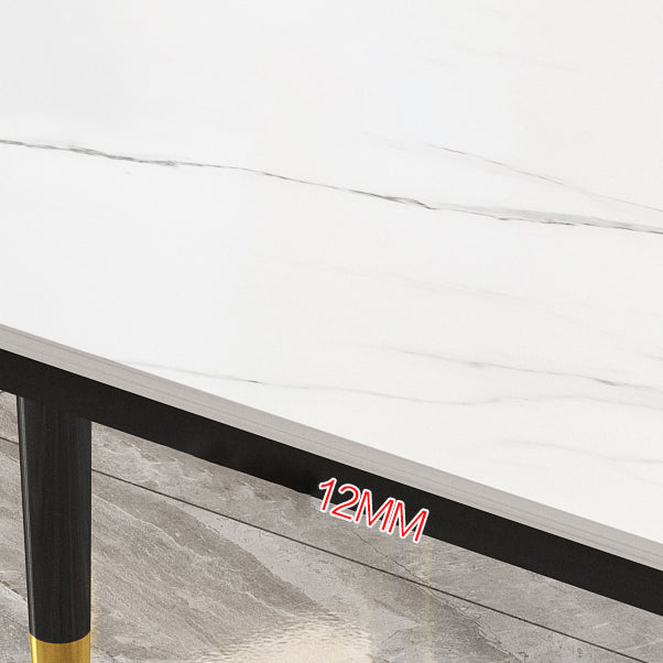 Mesa de piedra sinterizada de cocina industrial Mesa de comedor rectangular estándar con 4 patas Base
