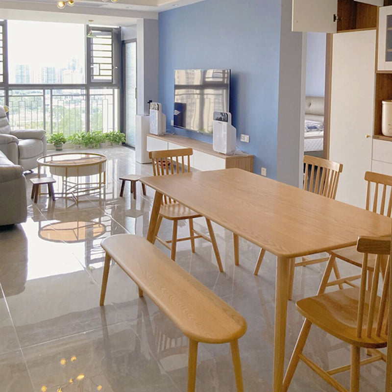 Mobili in legno massiccio di 4 piedi tavolo da pranzo rettangolo moderno per casa