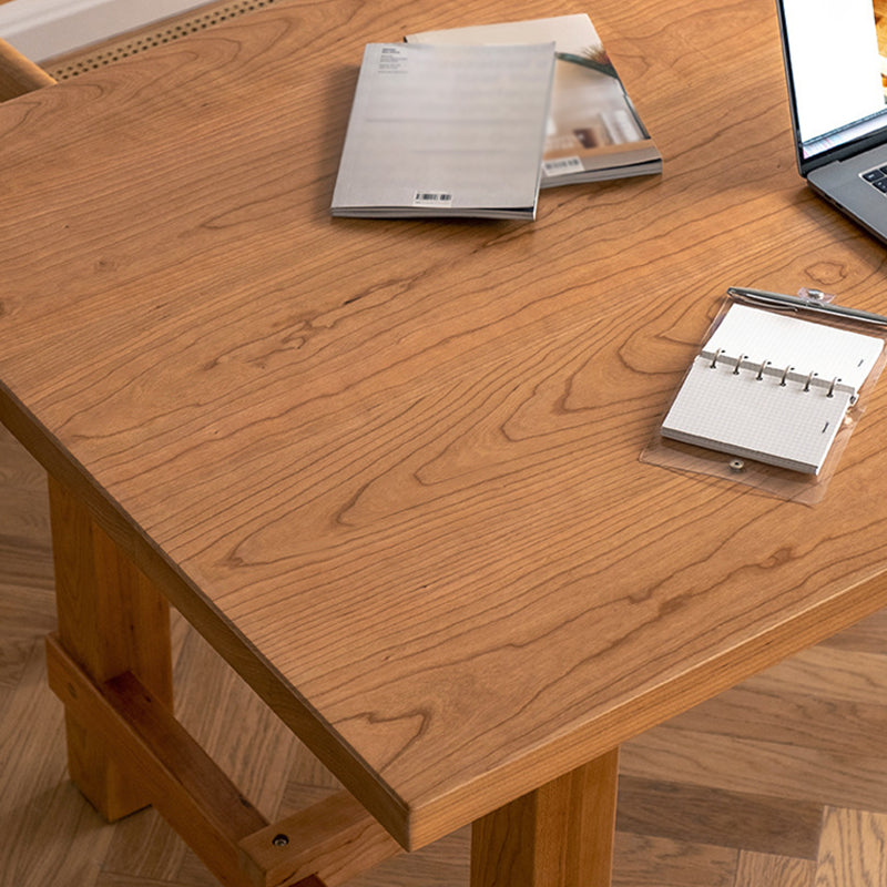 Rectangle Trestle Furniture Pine Solid Wood Dining Room Collection for Home