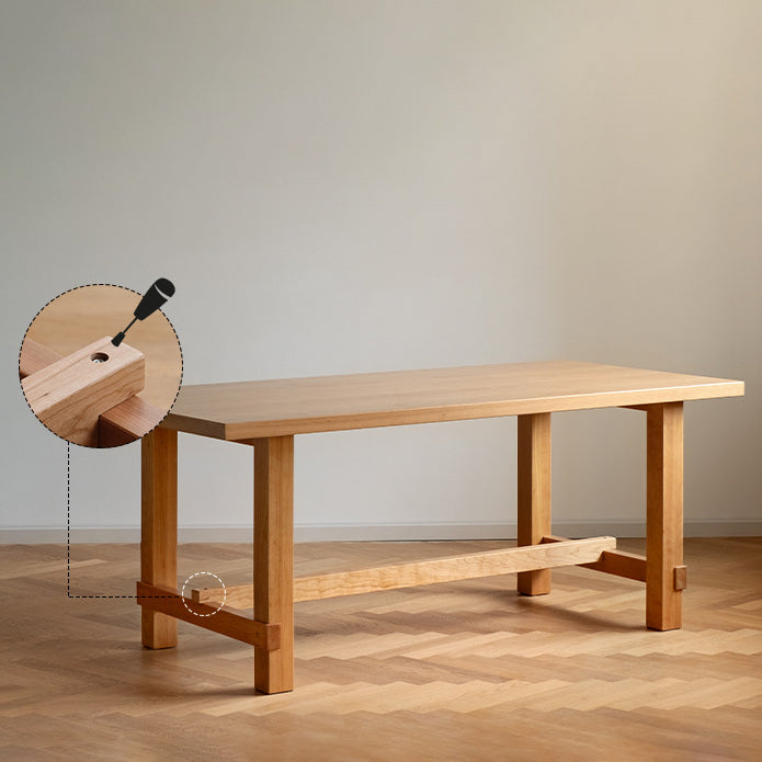 Rectangle Trestle Furniture Pine Solid Wood Dining Room Collection for Home