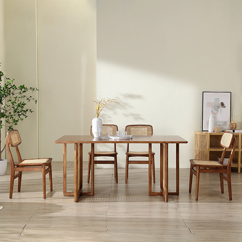 Mesa de comedor de doble pedestal rectángulo muebles de estilo moderno para interiores