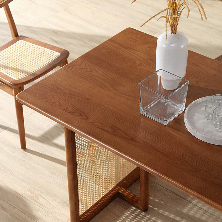 Mesa de comedor de doble pedestal rectángulo muebles de estilo moderno para interiores