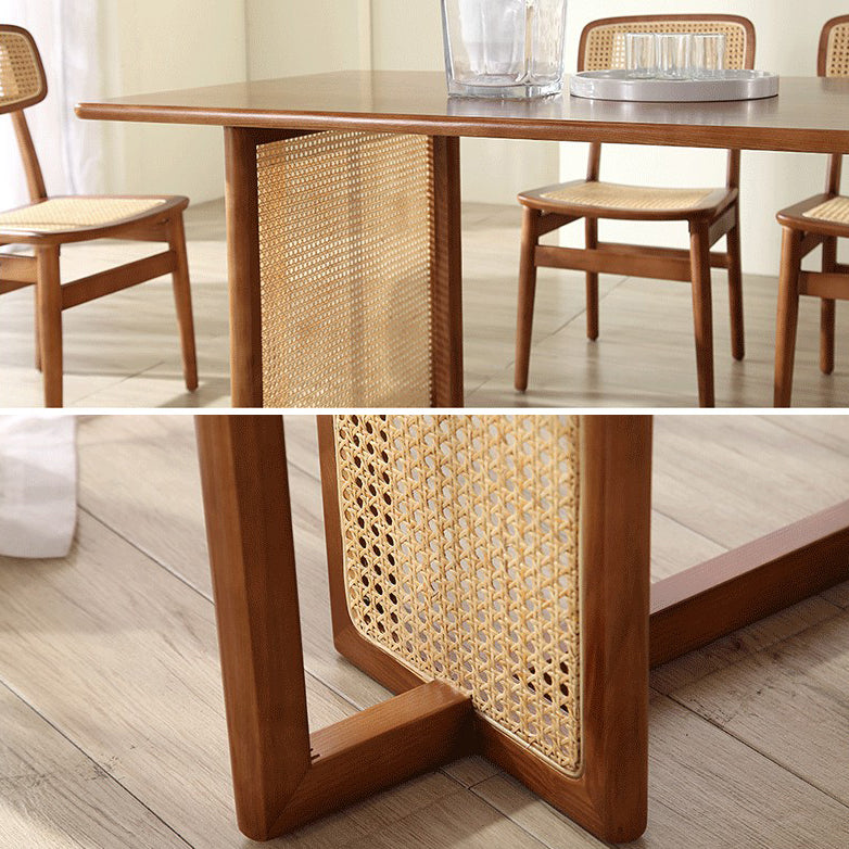Mesa de comedor de doble pedestal rectángulo muebles de estilo moderno para interiores