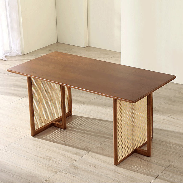 Mesa de comedor de doble pedestal rectángulo muebles de estilo moderno para interiores