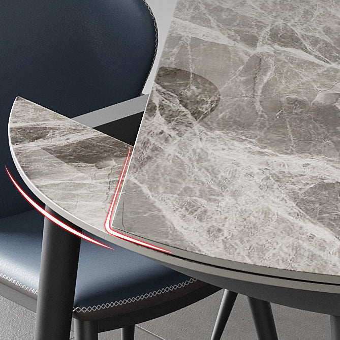 Mesa de piedra sinterizada moderna mesa de comedor de cocina estándar en gris