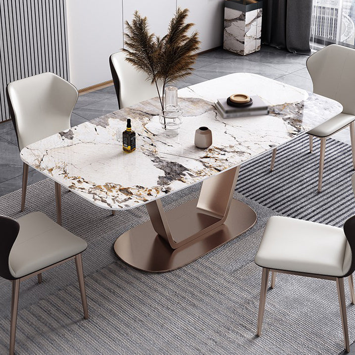 55.12''l Mesa de piedra sinterizada Mesa de comedor rectangular para la cocina