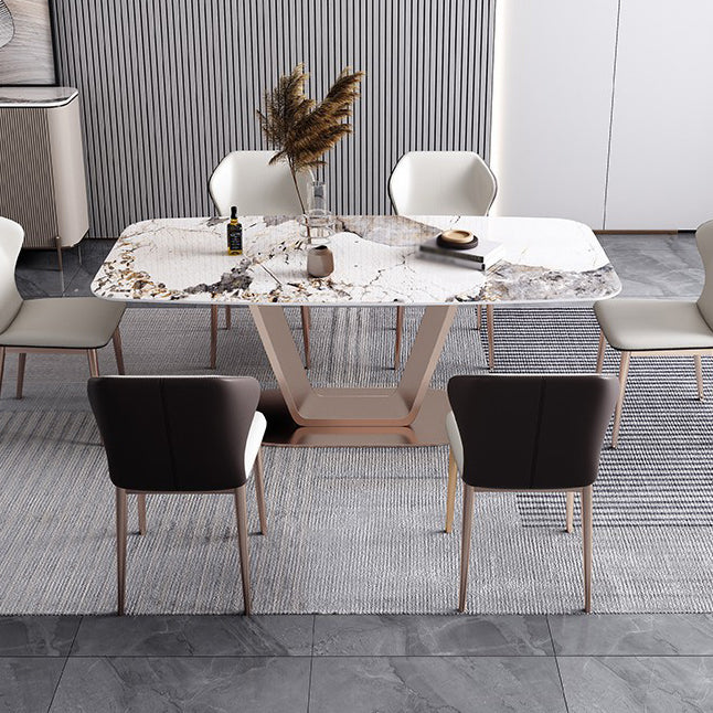 55.12''l Mesa de piedra sinterizada Mesa de comedor rectangular para la cocina