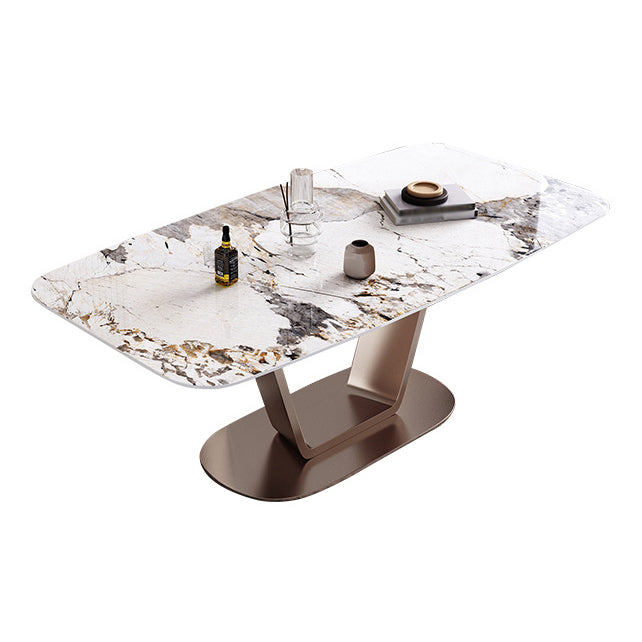 55.12''l Mesa de piedra sinterizada Mesa de comedor rectangular para la cocina