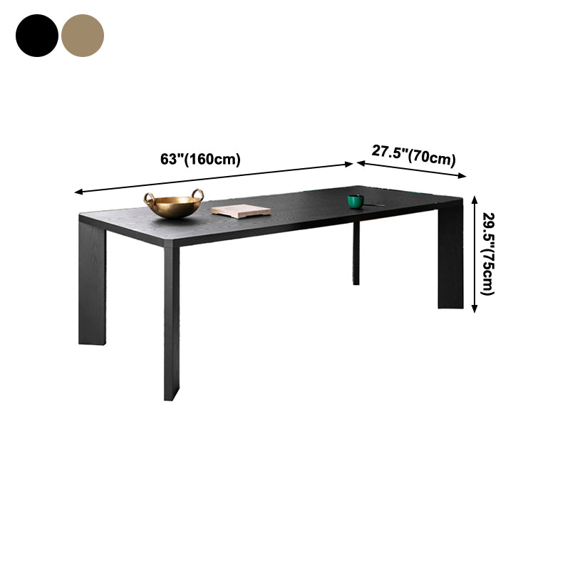Rectangle Shape Casual Dining Table Two Color Fixed Table with Solid Wood