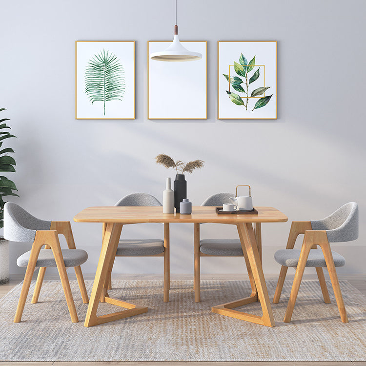 Mesa rectangular de roble moderno, muebles de pedestal doble de madera maciza para interiores