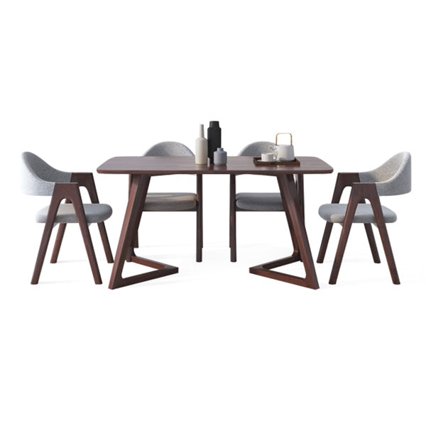 Mesa rectangular de roble moderno, muebles de pedestal doble de madera maciza para interiores
