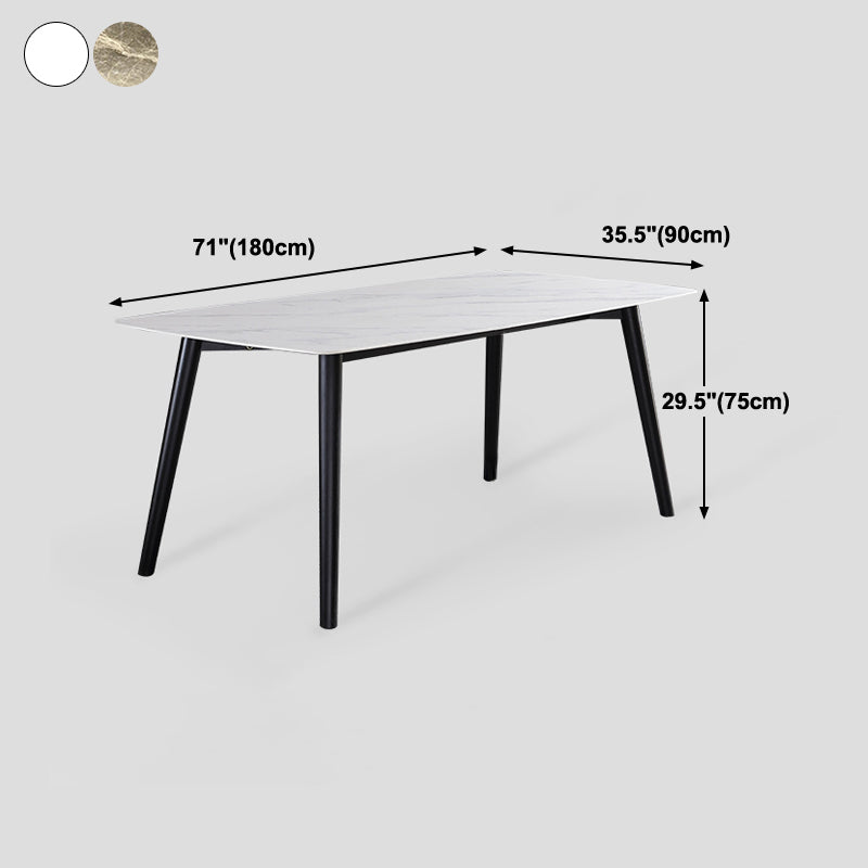 Mesa de comedor industrial rectangular mesa fija con piedra sinterizada