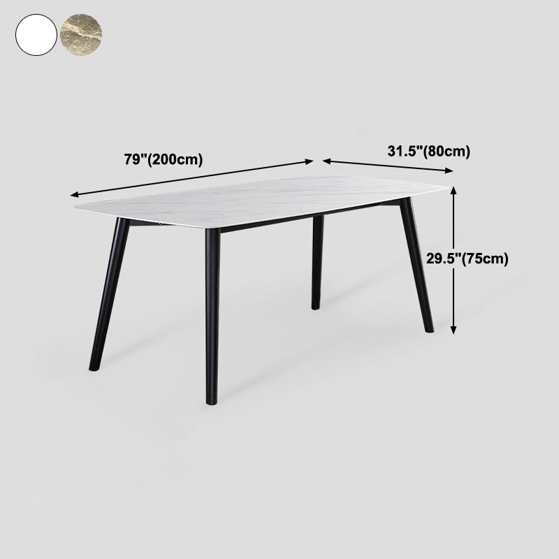 Mesa de comedor industrial rectangular mesa fija con piedra sinterizada