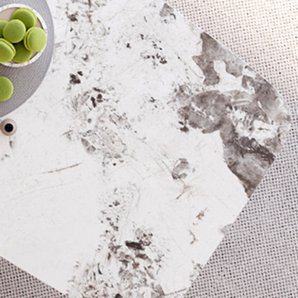 Mesa de comedor de piedra sinterizada de lujo Mesa blanca rectangular con pedestal de metal