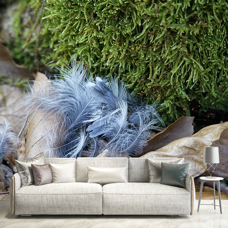 Environment Friendly Bird Feather Mural Decorative Wallpaper for Bedroom