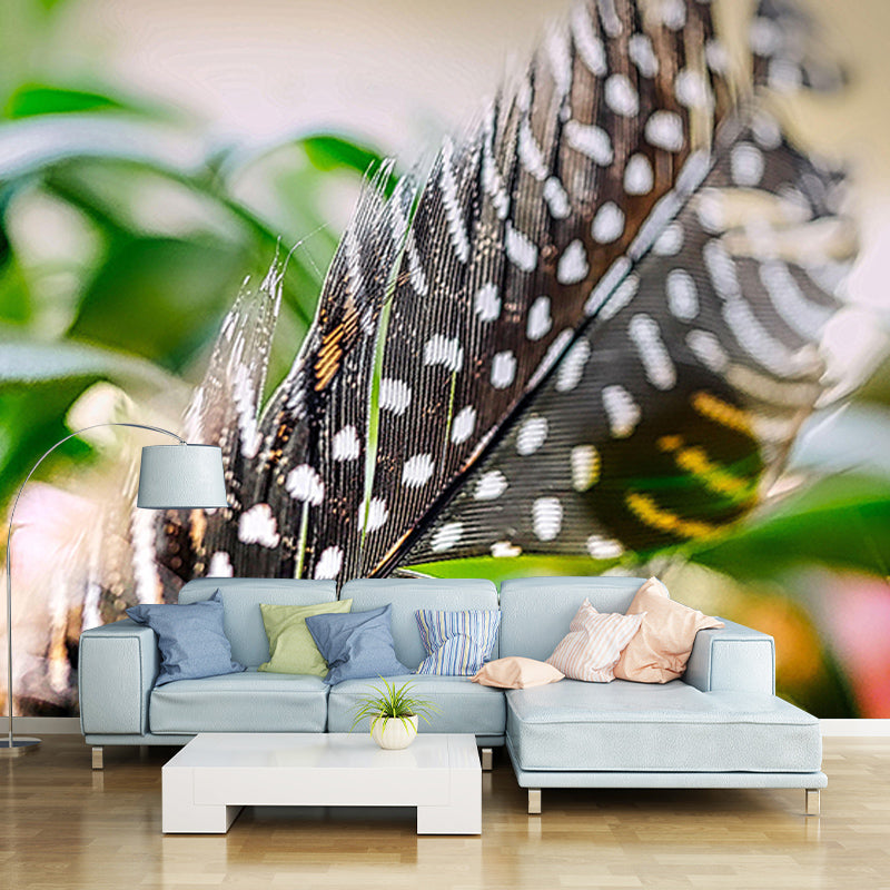 Environment Friendly Bird Feather Mural Decorative Wallpaper for Bedroom