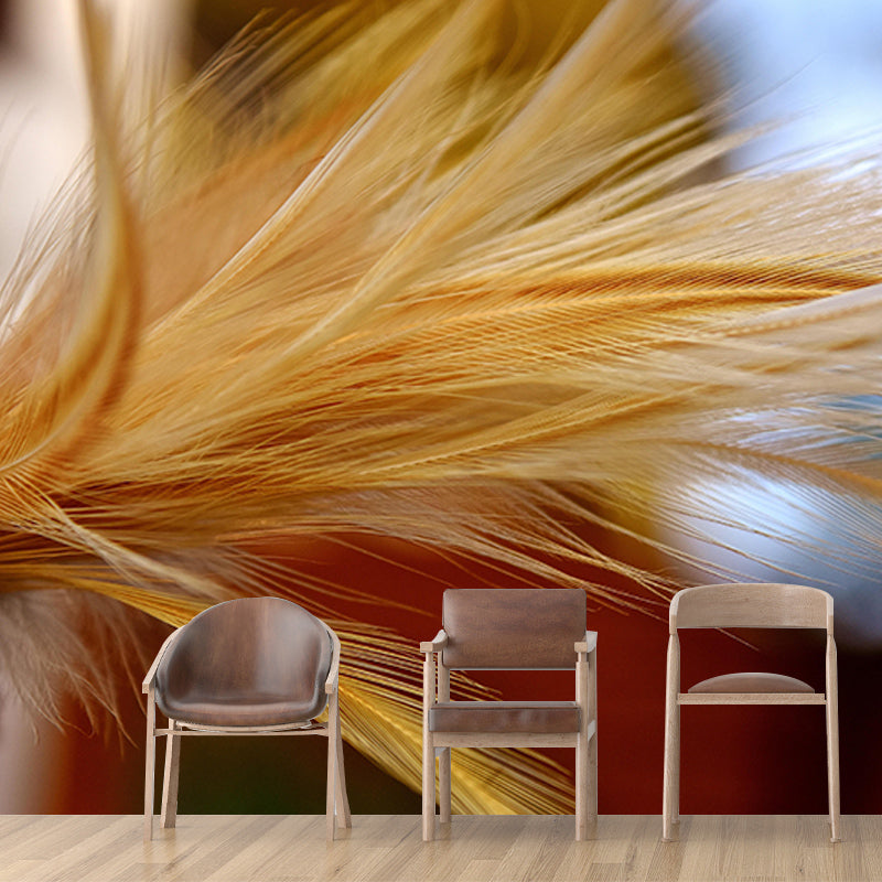 Environment Friendly Bird Feather Mural Decorative Wallpaper for Bedroom