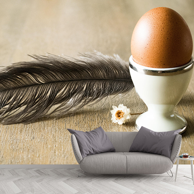 Mural Environment Friendly Bird Feather Mural Decorative Wallpaper for Living Room