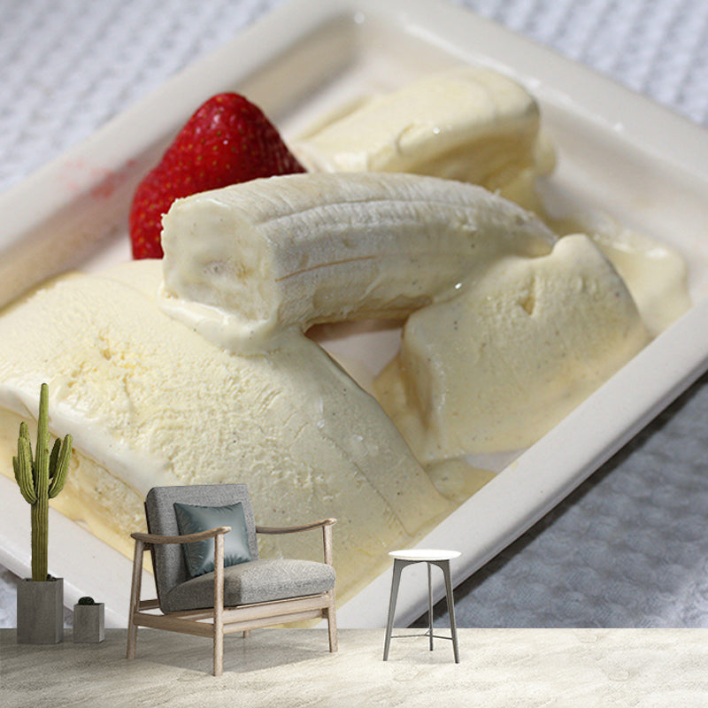 Environment Friendly Ice Cream Mural Decorative Wallpaper for Dessert Shop