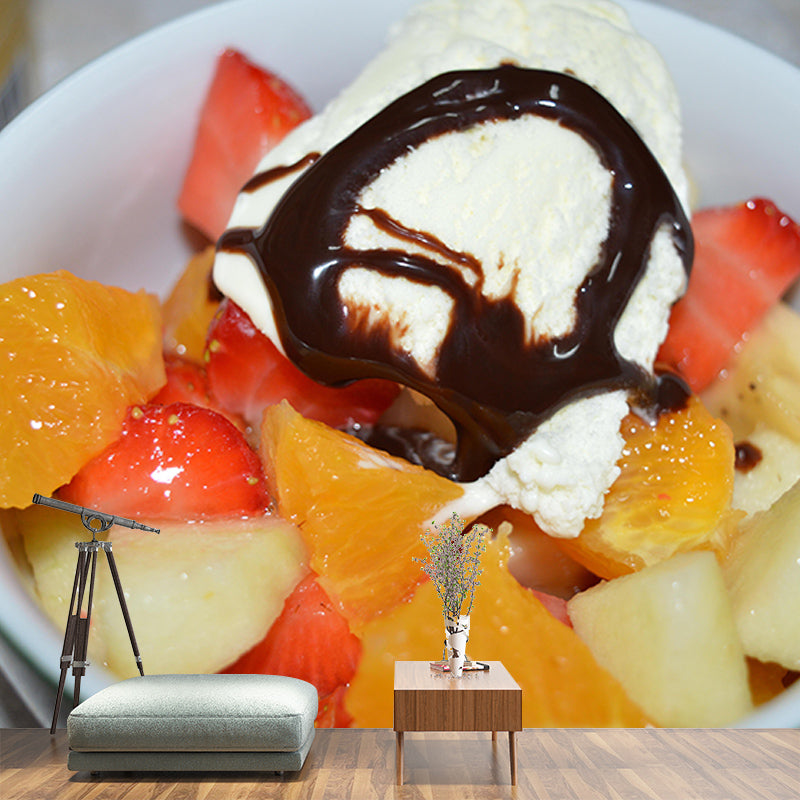 Mural Ice Cream Environment Friendly Decorative Wallpaper for Dessert Shop