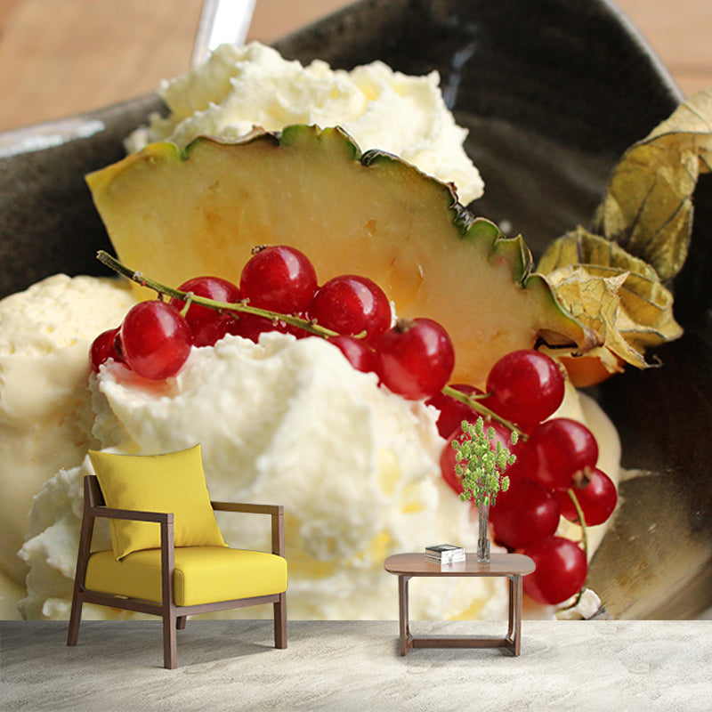 Mural Ice Cream Environment Friendly Decorative Wallpaper for Dessert Shop