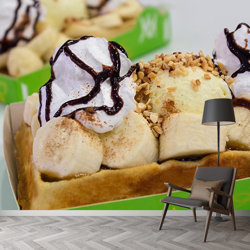 Mural Ice Cream Environment Friendly Decorative Wallpaper for Dessert Shop