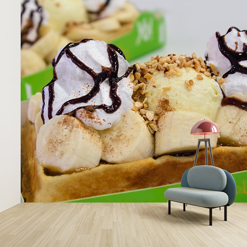 Mural Ice Cream Environment Friendly Decorative Wallpaper for Dessert Shop