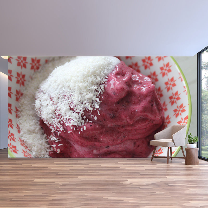 Ice Cream Mural Environment Friendly Decorative Wallpaper for Dessert Shop
