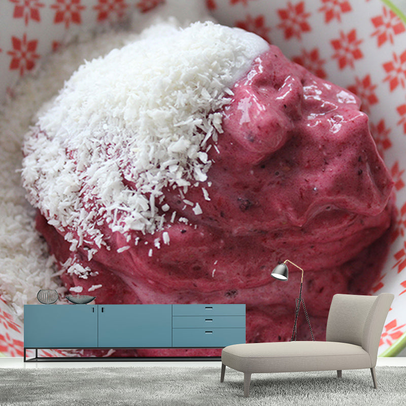 Ice Cream Mural Environment Friendly Decorative Wallpaper for Dessert Shop