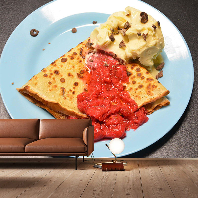 Ice Cream Mural Environment Friendly Decorative Wallpaper for Dessert Shop